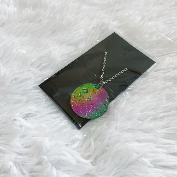 Rainbow & Silver Moon Pendant - Picture 4 of 4